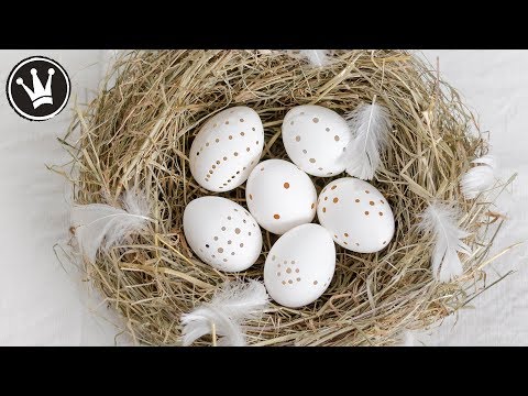 DIY - OSTERDEKO selber machen | Eier mit Lochmuster | Ruck-zuck Heu-Nest basteln | Tipps und Tricks