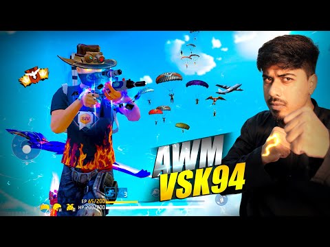 FREEFIRE 🔥" 19 Kills " 🤯 Solo vs Squad AWM + VSK94 = 19 Kills OP -Garena free fire #freefire