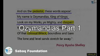 Ozymandias Part 1