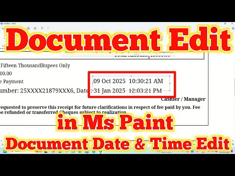 How to Change Date and Time in Document in Ms Paint