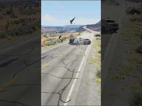 BeamNG Drive Realistic Freeway Crashes #174 #shorts #dangerousovertaking #speedaccident #crashmoment