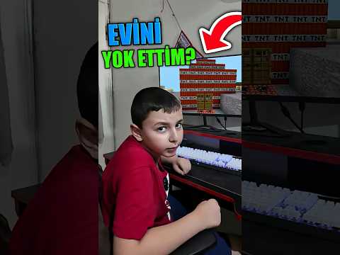 KARDEŞİMİN MİNECRAFT EVİNİ GİZLİCE PATLATTIM?💣 #shorts