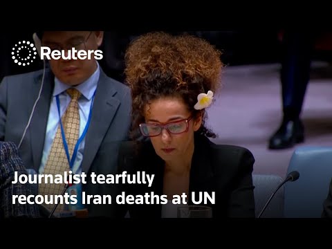 YouTube video thumbnail: Journalist Fights Tears Recounting Iran Protester Deaths at UN