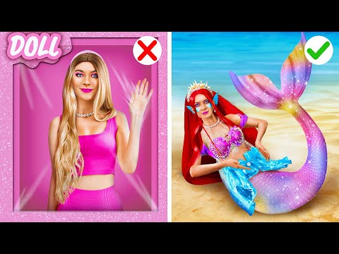 Barbie Wishes to Become a Little Mermaid for 24 Hours! Amazing Makeover Tricks