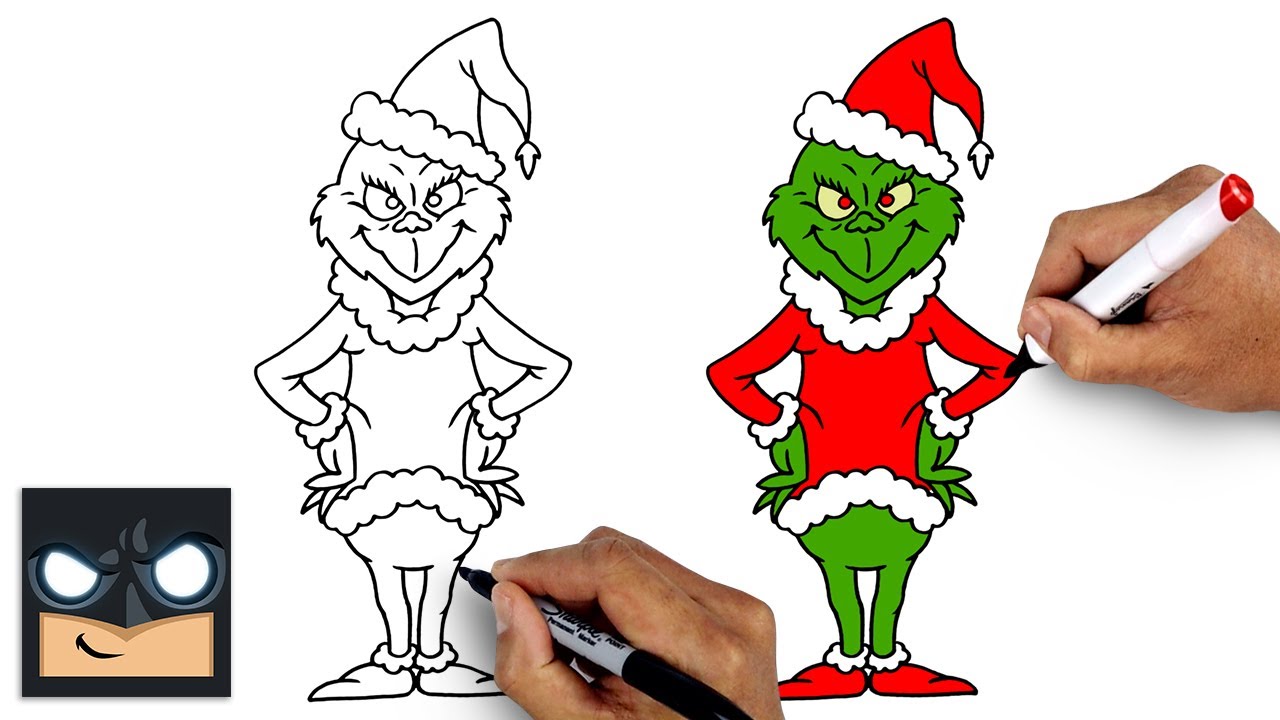 How To Draw The Grinch - Christmas Tutorial