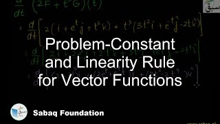 Problem-Constant and Linearity Rule for Vector Functions