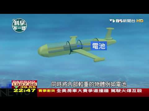 20【科學不一樣】水下滑翔機，阿基米德原理下潛上浮 - YouTube(1:56)