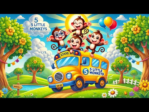 🎵 5 Little Monkeys Jumping on the Bed | Fun Kids' Nursery Rhyme & Sing-Along!"