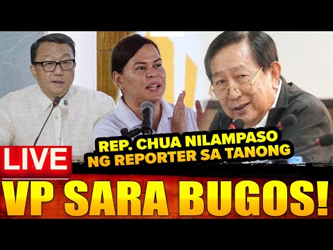 VP SARA "BUGOS" AYON KAY CHUA DI NAKASAGOT SA MGA BANAT NG MGA REPORTERS, GRAFT AT PLUNDER ISASAMPA!