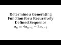 Generating Functions and Recurrence Relations