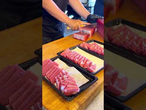 Masterful Sashimi Cuts You Can Only See in Donggang!#bluefintuna #Seafood #cutting