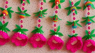 Vibrant Handmade Crochet Toran using crosia | Beaded Door Hanging | Festive Home Decor