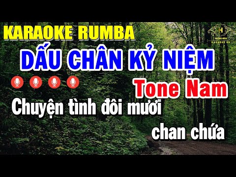 Dấu Chân Kỷ Niệm Karaoke Tone Nam ( Dm ) Nhạc Sống Rumba | Trọng Hiếu