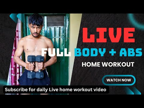 Full Body + Abs (HIIT Live Home Workout) 🔥 | No Equipment | SurajFlexon Fitness Live