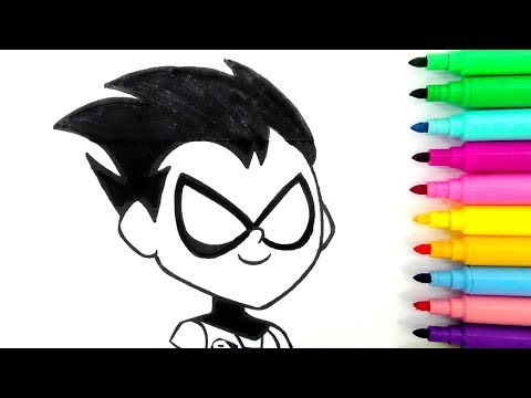 COLOREANDO A LOS JÓVENES TITANES CON ROTULADORES. Teen titans. Vídeo para niños/ DIVER+