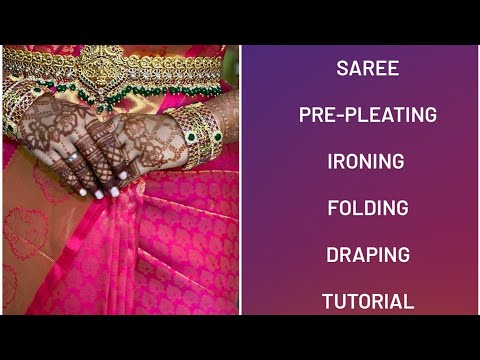 Saree pleating | ironing | folding tutorial