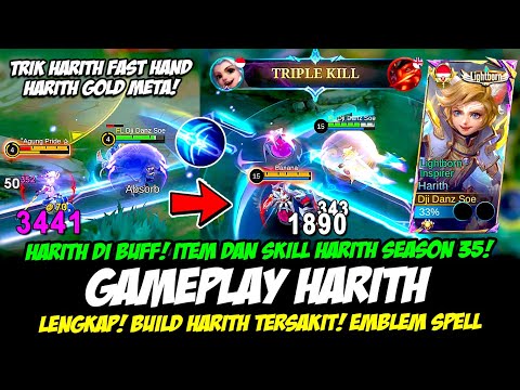 CARA MAIN HARITH BUFF + TIPS JAGO HARITH SEASON 35❗BUILD HARITH TERSAKIT❗GAMEPLAY HARITH TOP GLOBAL