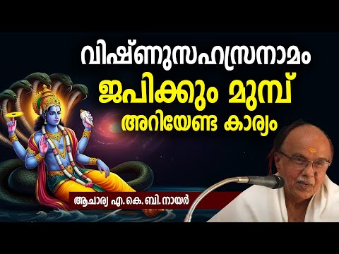 വിഷ്ണുസഹസ്രനാമം ജപിക്കും മുമ്പ് അറിയേണ്ട കാര്യം #vishnusahasranam