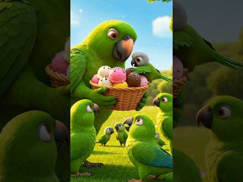 🍨तोता और उसके बच्चे😱 ने लगाया 🍨आइसक्रीम का पौधा#viral #trendingshorts #trending #ytshorts #cartoon