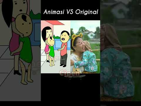 ANIMASI VS ORIGINAL"GENDONG EMAK" #funny #lucu
