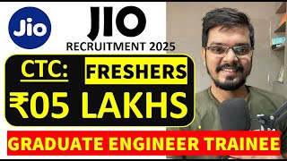 JIO Recruitment 2025 | Freshers | CTC: ₹5 Lakhs | NO FEES | Latest Jobs 2025
