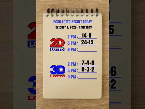 Lotto Result Today 5pm Draw October 1, 2026 PCSO Swertres Ez2 #lottoresulttoday #5pmlottoresult