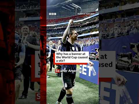 Why has a banner at the World Cup caused a stir? #Argentina #Falklands #BBCNews
