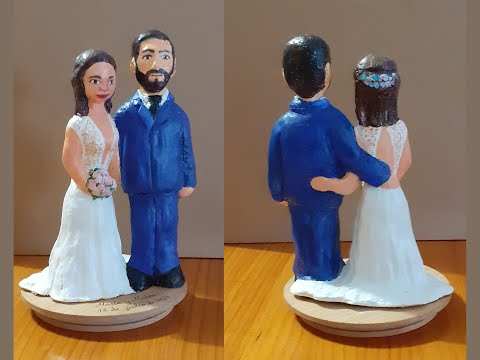 Pasta de modelar. Cómo hacer muñecos de boda personalizados.