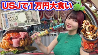 【大食い】ユニバで1人チャレンジ！1万円分食べきるまで帰れません！~Universal Studios Japan~