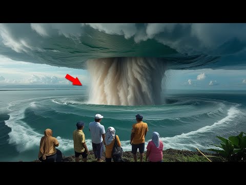 Warga Kaget Saat Melihat ke Laut, Pusaran Raksasa Menyedot Air ke Atas Langit