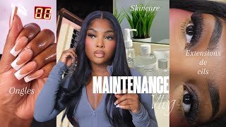 MAINTENANCE VLOG AT HOME 🌸 Extensions de cils | Ongles | Coiffure | Épilation | Skincare 🌺🌷