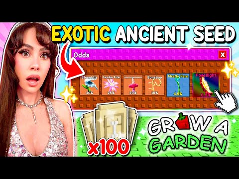 Opening 100 EXOTIC ANCIENT SEED PACKS In Grow A Garden