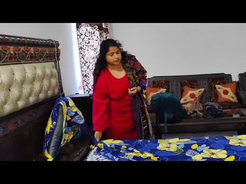 bedroom cleaning vlog|village routine work|@desirangmehvishkesang