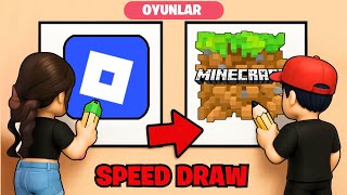 🎮POPÜLER OYUNLARI ÇİZDİK!🖊️EFE ARI💥ROBLOX SPEED DRAW
