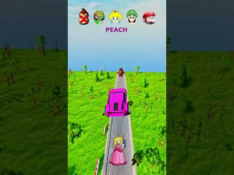 mario cars jump challenge for wario , princess peach, luigi, donkeykong #beamngdrive  #mario #shorts