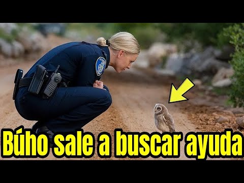 Una cría de Búho se acerca a una oficial buscando ayuda! #historiasdevida #animals #history