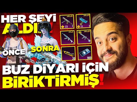 5 YILDIR BUZ DİYARI ALAMAYAN İZLEYİCİMİN HESABINI FULLEDİK! 20 MALZEME KASTIK! PUBG Mobile