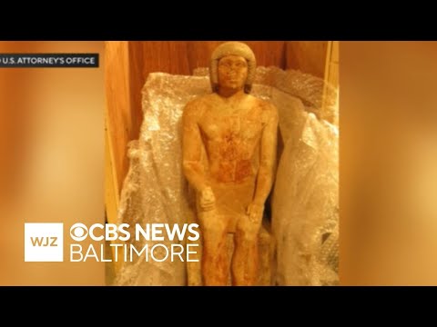 YouTube video thumbnail: Smuggled Ancient Egyptian Artifacts, one Found in Maryland, Forfeited to U.S. Government