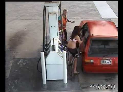 Brawurowa kradzież na stacji benzynowej