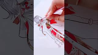 Dress design with washi tape #art #aesthetic #shorts