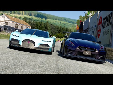 Bugatti Tourbillon vs Nissan GT-R Sports Tuned at Old SPA