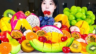 ASMR MUKBANG| 다양한 과일 먹방 & 레시피 (샤인머스켓, 망고, 멜론, 용과) EXOTIC FRUITS EATING