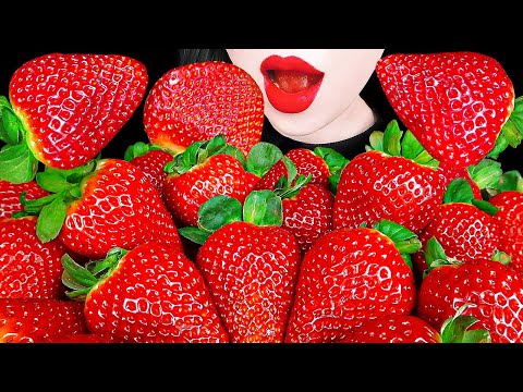 ASMR 상큼터지는 대왕 딸기 GIANT STRAWBERRY, WHIPPING CREAM 생크림 먹방 EATING SOUNDS MUKBANG