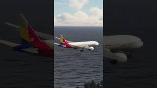 EXTREME FAST ASIANA AIRLINES Boeing 777 Landing at Madeira Airport #shorts