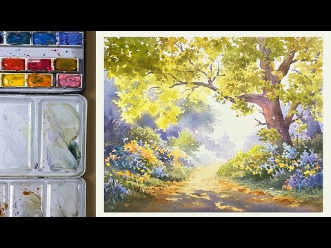 Watercolor Techniques: Painting a Serene Forest Road