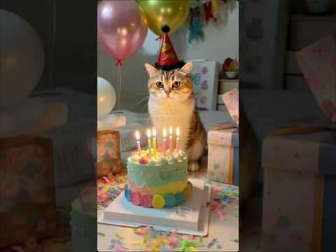 Cat happy birthday #shorts
