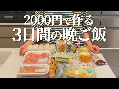 【カンタン節約】2000円で作る3日間の晩ご飯