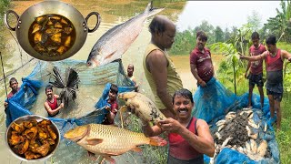 আজকের মাছ ধরাটা পুরোপুরি অন্যরকম | দেড় মাস পর পুকুর থেকে জাল তুললাম ||