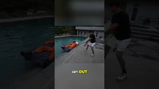 Creepy Man is sleeping in our pool...