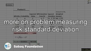 more on problem measuring risk standard deviation